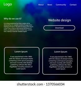 Light Blue, Green vector ui kit with clouds, stars. Colorful Style guide with stars on abstract background. Modern template for your landing page.