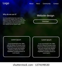 Light Blue, Green vector ui ux kit with space stars. Simple Material Design Kit with colorful clouds in header. Modern template for your landing page.