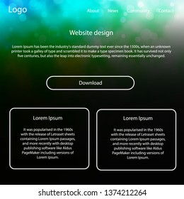 Light Blue, Green vector ui kit with clouds, stars. Beautiful ui ux kit with colorful sky in its header. This sample is for your landing page.