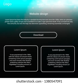 Light Blue, Green vector ui ux kit with space stars. Modern Style guide with colorful gradient sky in its header. This template you can use for landing pages.