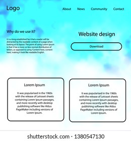 Light Blue, Green vector ui ux kit with space stars. Simple Material Design Kit with colorful clouds in header. This template you can use for landing pages.