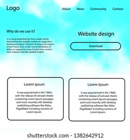Light Blue, Green vector ui kit with clouds, stars. Simple Material Design Kit with colorful clouds in header. This template you can use for websites.