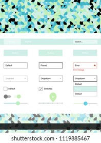 Light Blue, Green vector web ui kit with spheres. Decorative ui kit design in abstract style with colorful dots. Beautiful layout for websites, landing pages.