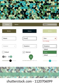 Light Blue, Green vector web ui kit with spheres. Beautiful ui ux kit with colorful dots in its header. Beautiful layout for websites, landing pages.