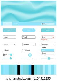Light Blue, Green vector web ui kit with lamp shapes. Modern gradient abstract illustration with bandy lines. This sample is for your website.