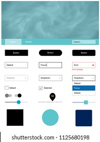 Light Blue, Green vector web ui kit with nebula stars. Colorful ui/ux kit with header consisted of clouds & stars. This sample is for your website.