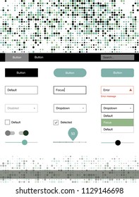 Light Blue, Green vector web ui kit with spheres. Modern Style guide with colorful gradient circles in its header. Modern template for your landing page.