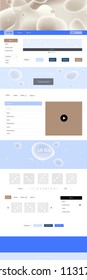 Light Blue, Green vector web ui kit with lamp shapes. Shining curly illustration in marble style with gradient. This sample is for your website.