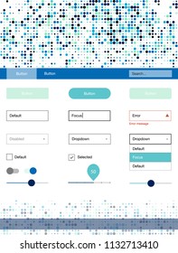 Light Blue, Green vector web ui kit with spheres. Colorful Style guide with circles on abstract background. This sample is for your website.