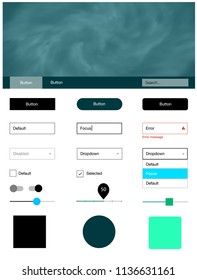 Light Blue, Green vector web ui kit with nebula stars. Decorative ui kit design in abstract style with colorful sky. This sample is for your website.