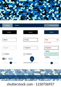 Light Blue, Green vector web ui kit with spheres. Simple Material Design Kit with colorful dots in header. This template you can use for websites.