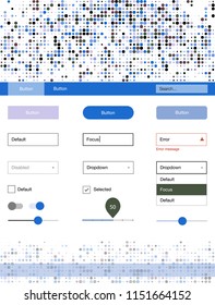 Light Blue, Green vector web ui kit with spheres. Beautiful ui ux kit with colorful dots in its header. This sample is for your landing page.