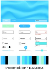 Light Blue, Green vector web ui kit with lamp shapes. Modern gradient abstract illustration with bandy lines. Modern template for your landing page.