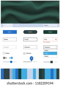 Light Blue, Green vector web ui kit with lamp shapes. Modern gradient abstract illustration with bandy lines. This template you can use for landing pages.
