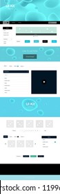 Light Blue, Green vector web ui kit with lamp shapes. Colorful illustration in abstract memphis style with gradient. This template you can use for landing pages.