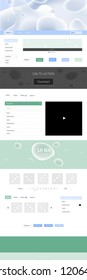 Light Blue, Green vector web ui kit with lamp shapes. Elegant bright illustration with gradient  in memphis style. Modern template for your landing page.