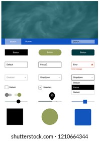 Light Blue, Green vector web ui kit with nebula stars. Decorative ui kit design in abstract style with colorful sky. This template you can use for websites.