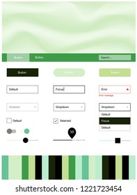 Light Blue, Green vector web ui kit with lamp shapes. Elegant bright illustration with gradient  in memphis style. This template you can use for landing pages.