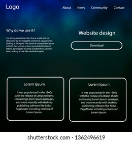 Light Blue, Green vector web ui kit with nebula stars. Modern Style guide with colorful gradient sky in its header. Simple colorful design for websites.