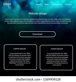 Light Blue, Green vector web ui kit with nebula stars. Simple Material Design Kit with colorful clouds in header. Simple colorful design for websites.