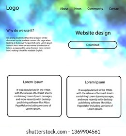 Light Blue, Green vector web ui kit with nebula stars. Colorful ui/ux kit with header consisted of clouds & stars. Beautiful layout for websites, landing pages.