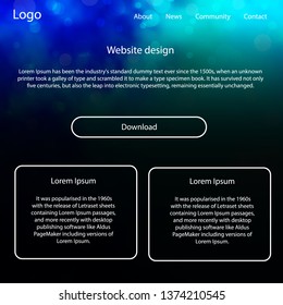 Light Blue, Green vector web ui kit with nebula stars. Modern Style guide with colorful gradient sky in its header. This template you can use for landing pages.