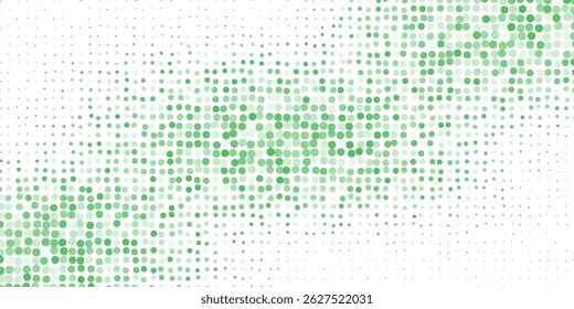 Hellblau, grüner, weißer Vektorbanner mit Kreise, Punkten. Donuts Hintergrund. Vorlage für kreatives Design. Technologische Rastergrafik.