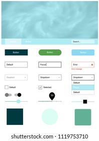 Light Blue, Green vector wireframe kit with galaxy stars. Decorative ui kit design in abstract style with colorful sky. Modern template for your landing page.