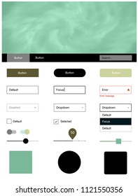 Light Blue, Green vector wireframe kit with galaxy stars. Beautiful ui ux kit with colorful sky in its header. This template you can use for landing pages.