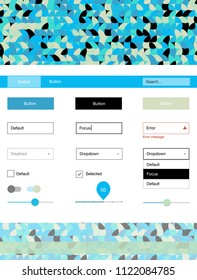 Light Blue, Green vector wireframe kit with dots. Decorative ui kit design in abstract style with colorful dots. This template you can use for websites.