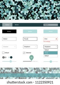 Light Blue, Green vector wireframe kit with dots. Simple Material Design Kit with colorful dots in header. Simple colorful design for websites.