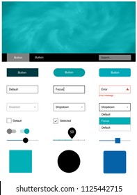 Light Blue, Green vector wireframe kit with galaxy stars. Simple Material Design Kit with colorful clouds in header. This template you can use for landing pages.
