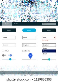 Light Blue, Green vector wireframe kit with dots. Colorful Style guide with circles on abstract background. This template you can use for websites.