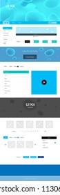 Light Blue, Green vector wireframe kit with abstract circles. Shining curly illustration in marble style with gradient. This sample is for your website.