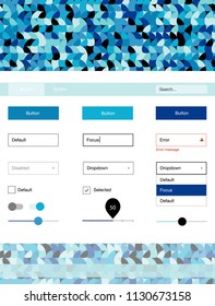 Light Blue, Green vector wireframe kit with dots. Simple Material Design Kit with colorful dots in header. Modern template for your landing page.