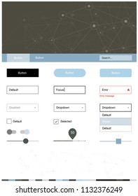 Light Blue, Green vector wireframe kit with crystals, circles. Style guide in polygonal style with triangles, circles. Simple colorful design for websites.