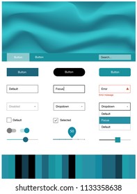 Light Blue, Green vector wireframe kit with abstract circles. Colorful illustration in abstract memphis style with gradient. Simple colorful design for websites.