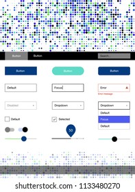 Light Blue, Green vector wireframe kit with dots. Colorful ui/ux kit with header consisted of spheres. This sample is for your website.