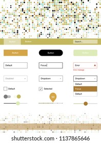 Light Blue, Green vector wireframe kit with dots. Colorful ui/ux kit with header consisted of spheres. Modern template for your landing page.