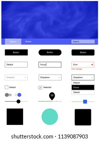 Light Blue, Green vector wireframe kit with galaxy stars. Colorful ui/ux kit with header consisted of clouds & stars. Beautiful layout for websites, landing pages.