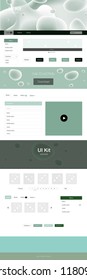 Light Blue, Green vector wireframe kit with abstract circles. Elegant bright illustration with gradient  in memphis style. Modern template for your landing page.