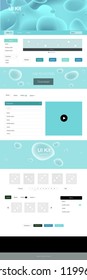 Light Blue, Green vector wireframe kit with abstract circles. Creative illustration in halftone marble style with gradient. Modern template for your landing page.