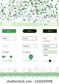 Light Blue, Green vector wireframe kit with dots. Beautiful ui ux kit with colorful dots in its header. This template you can use for landing pages.