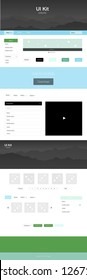 Light Blue, Green vector wireframe kit with nature. Modern Style guide with colorful gradient mountains in its header. Modern template for your landing page.