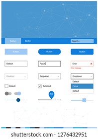 Light Blue, Green vector wireframe kit with crystals, circles. Ui Ux kit with colorful polygonal background in its header. This sample is for your website.