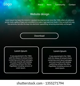 Light Blue, Green vector wireframe kit with galaxy stars. Web ui kit with abstract gradient clouds in its header. This template you can use for websites.