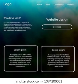 Light Blue, Green vector wireframe kit with galaxy stars. Simple Material Design Kit with colorful clouds in header. This template you can use for websites.