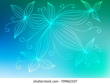 Light Blue, Green vector zentangle elegant background. Geometric doodle illustration in Origami style with gradient. The doodle design can be used for your web site.