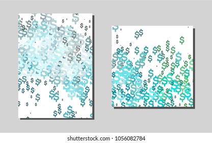 Light Blue, Greenvector brochure for ui, ux design. Abstract booklet on colored background with gradient. Pattern can be used as a template for calendars.