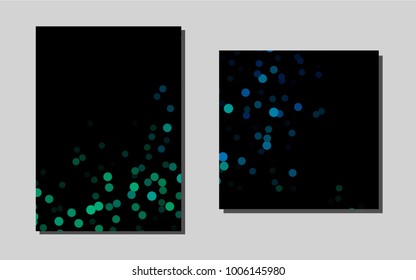 Light Blue, Greenvector cover for Envelopes. Glitter abstract design concept with text box. Pattern for ads, leaflets, labels of your business.